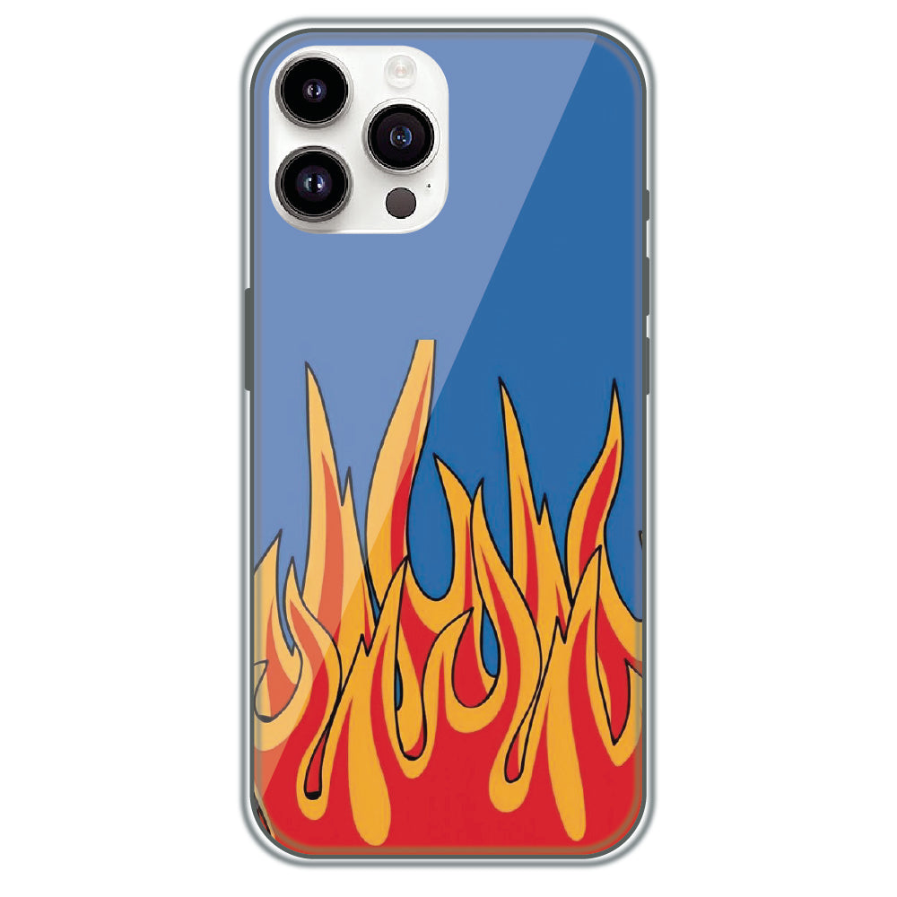 Blue Sky Flames - Printed Silicone Case for Apple iPhone 13 Pro Max