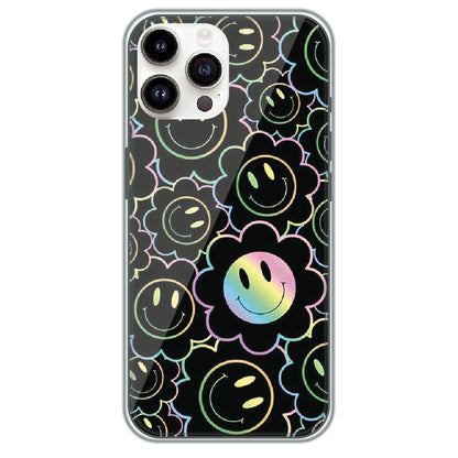 Holographic Smiley Bloom - Printed Silicone Case for Apple iPhone 13 Pro Max