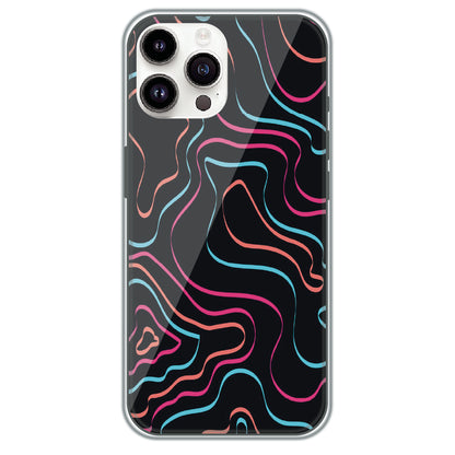 Neon Wave Lines - Printed Silicone Case for Apple iPhone 13 Pro Max