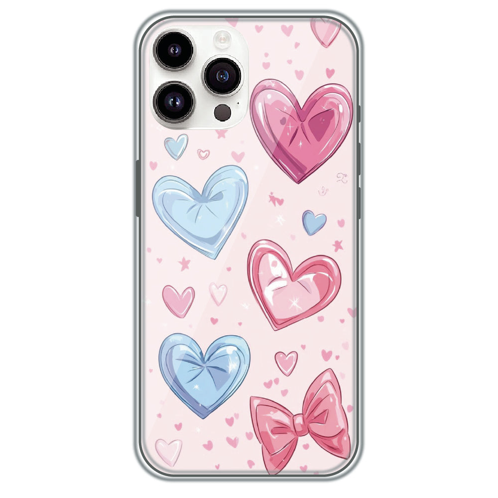 Sparkle Hearts & Bow - Printed Silicone Case for Apple iPhone 13 Pro Max