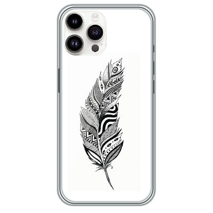 Zentangle Feather - Printed Silicone Case for Apple iPhone 13 Pro Max