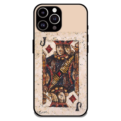 Vintage Playing Card King Art - Glossy Metal Silicone Case For Apple iPhone 13 Pro Max