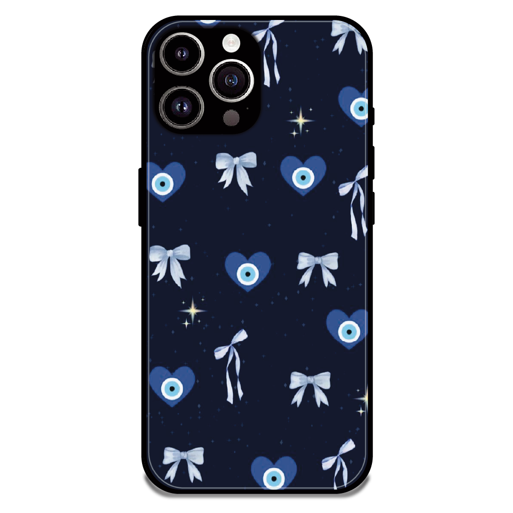 Evil Eye Bow Midnight - Glossy Metal Silicone Case For Apple iPhone 13 Pro Max