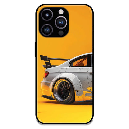 Sport Car Yellow Background - Glossy Metal Silicone Case For Apple iPhone 13 Pro Max