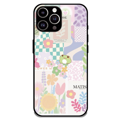 Cute Pastel Floral Collage Art - Glossy Metal Silicone Case For Apple iPhone 13 Pro Max