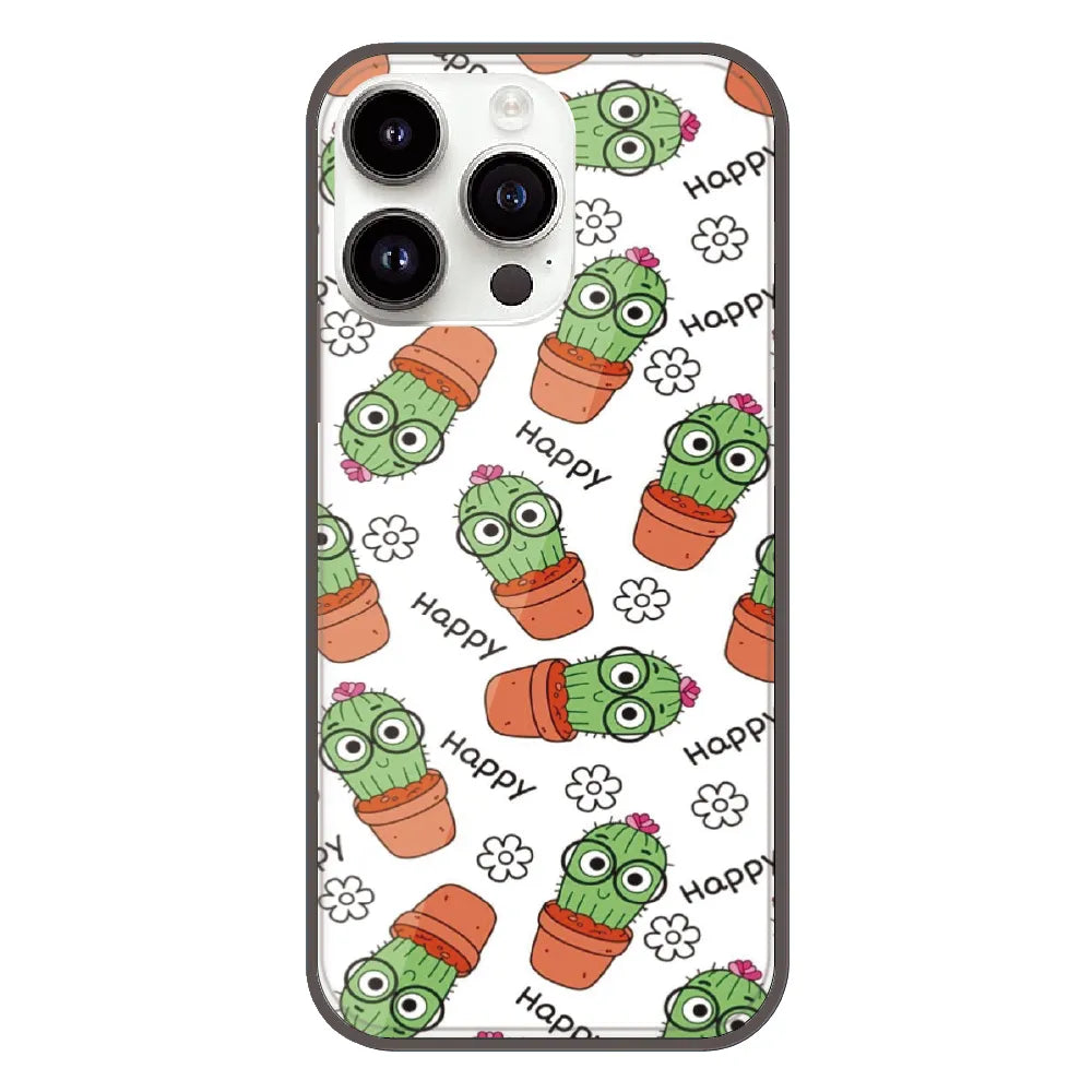 Cute Cactus Happy - Printed Silicone Case For Apple iPhone 13 Pro Max