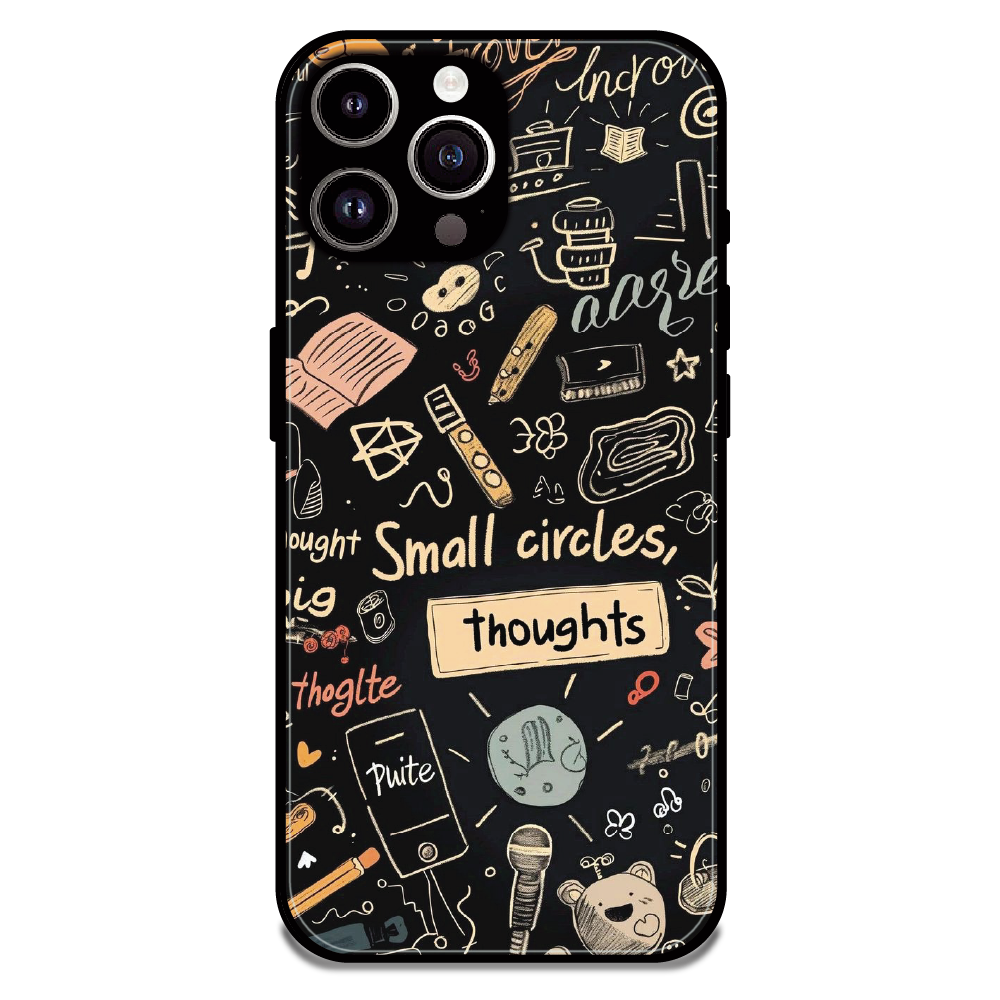 Thought Doodle Noir - Glossy Metal Silicone Case For Apple iPhone 13 Pro Max