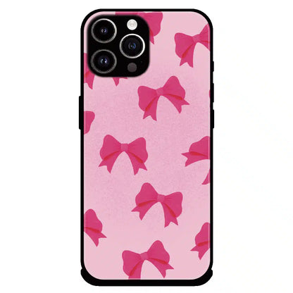 Pink Bow Aesthetic Pattern - Glossy Metal Silicone Case For Apple iPhone 13 Pro Max