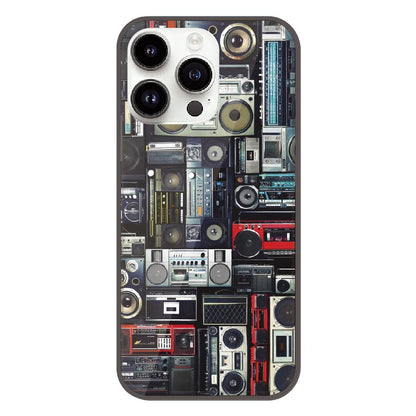 Retro Boombox Music Pattern - Printed Silicone Case For Apple iPhone 13 Pro Max