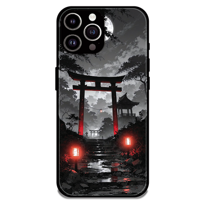 Midnight Torii Forest - Glossy Metal Silicone Case For Apple iPhone 13 Pro Max