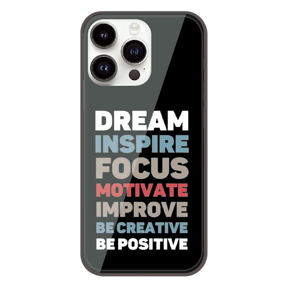 Dream Inspire Focus Typography - Printed Silicone Case For Apple iPhone 13 Pro Max