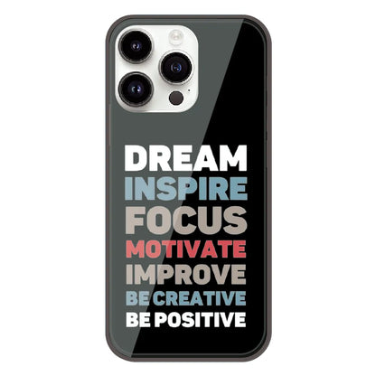 Dream Inspire Focus Typography - Printed Silicone Case For Apple iPhone 13 Pro Max