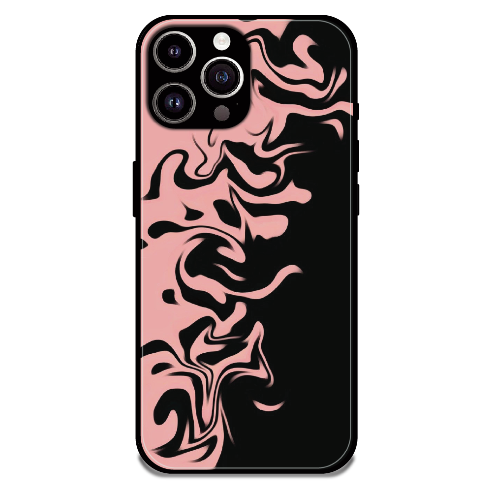 Blush Noir Marble - Glossy Metal Silicone Case For Apple iPhone 13 Pro Max