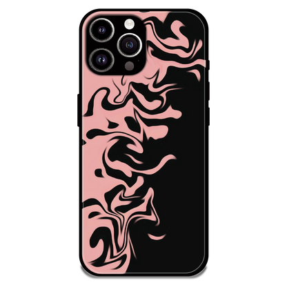 Blush Noir Marble - Glossy Metal Silicone Case For Apple iPhone 13 Pro Max