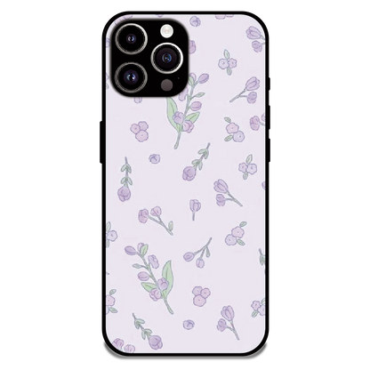 Lavender Floral Ditsy - Glossy Metal Silicone Case For Apple iPhone 13 Pro Max