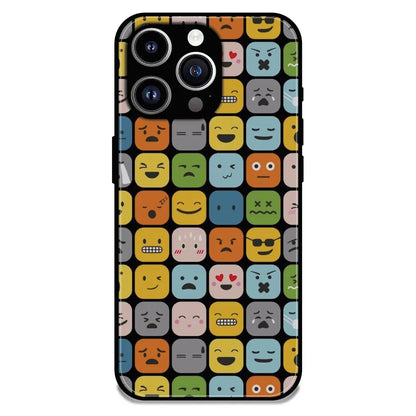 Colorful Expression Pattern - Glossy Metal Silicone Case For Apple iPhone 13 Pro Max