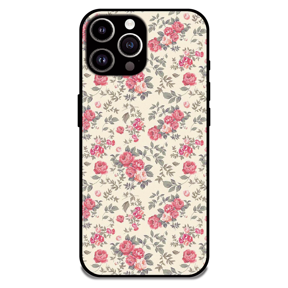 Vintage Rose Meadow - Glossy Metal Silicone Case For Apple iPhone 13 Pro Max