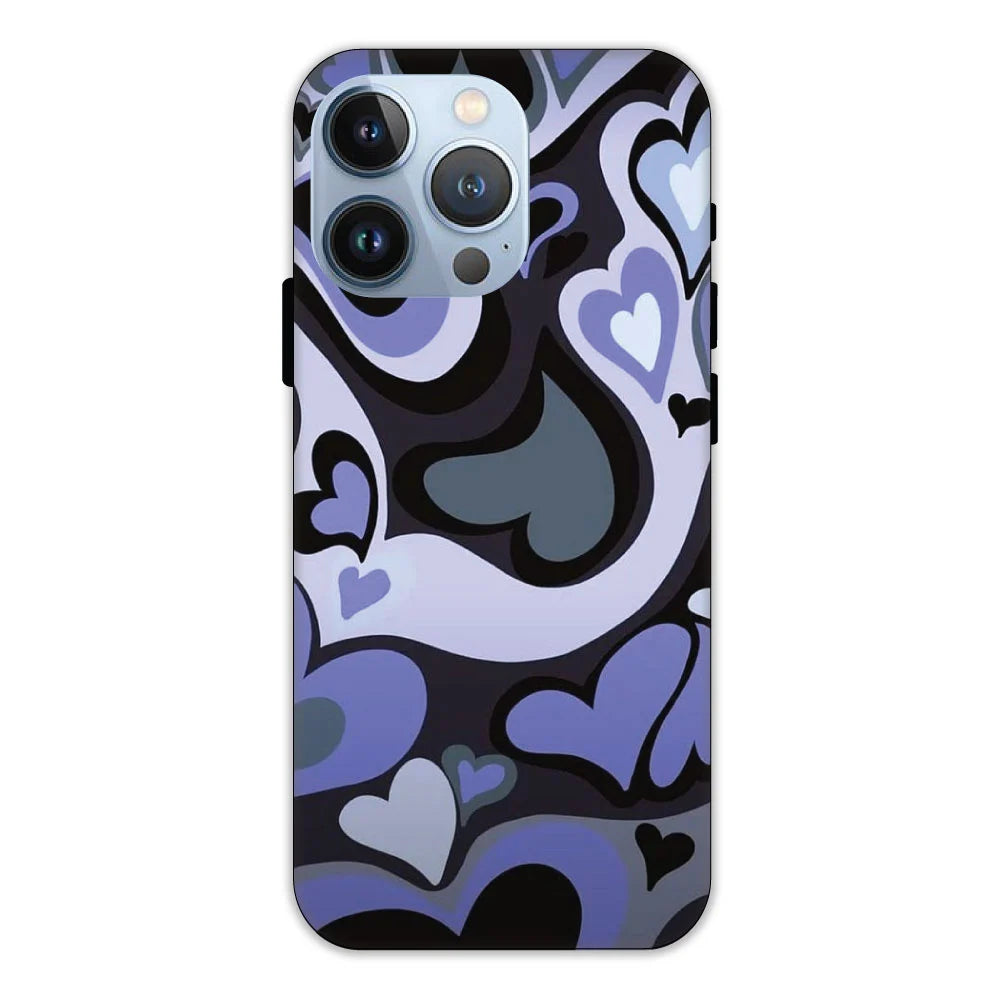 Purple Mini Hearts Hard Case Apple iPhone 13 Pro Models