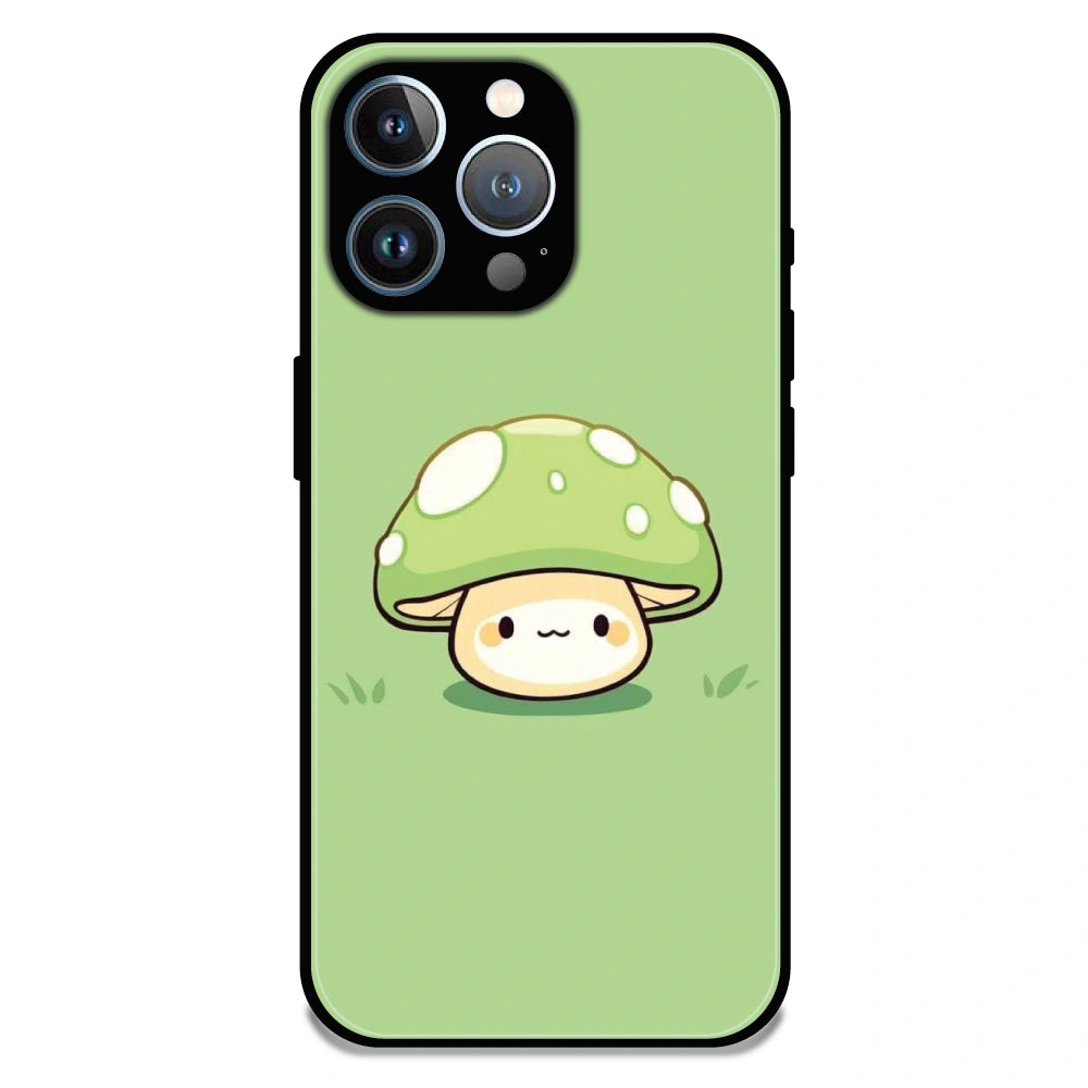 Cute Mushroom Character - Glossy Metal Silicone Case For Apple iPhone 13 Pro