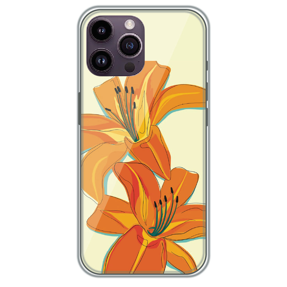 Amber Lily Bloom - Printed Silicone Case for Apple iPhone 13 Pro