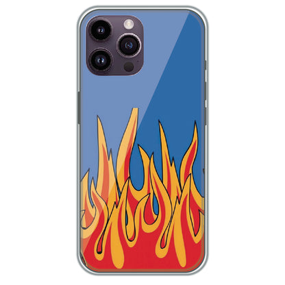 Blue Sky Flames - Printed Silicone Case for Apple iPhone 13 Pro