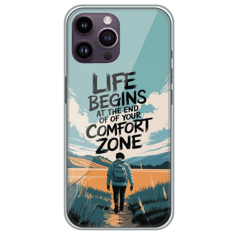 Comfort Zone Quote - Printed Silicone Case for Apple iPhone 13 Pro