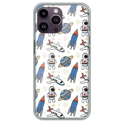 Doodle Space Explorer - Printed Silicone Case for Apple iPhone 13 Pro