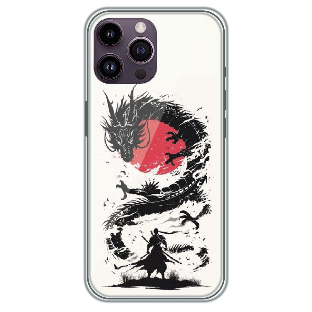 Dragon Samurai - Printed Silicone Case for Apple iPhone 13 Pro