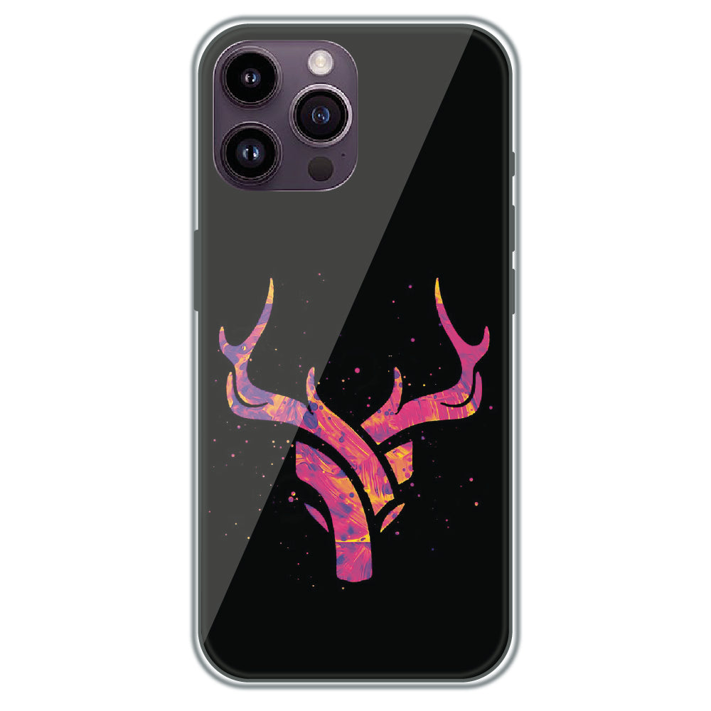 Neon Deer Antlers - Printed Silicone Case for Apple iPhone 13 Pro