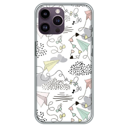 Paper Plane Doodles - Printed Silicone Case for Apple iPhone 13 Pro