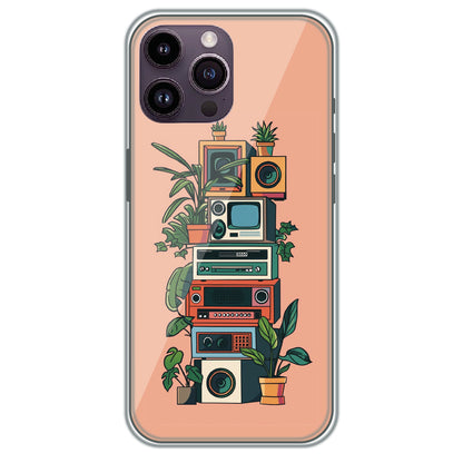 Retro Tech Garden - Printed Silicone Case for Apple iPhone 13 Pro