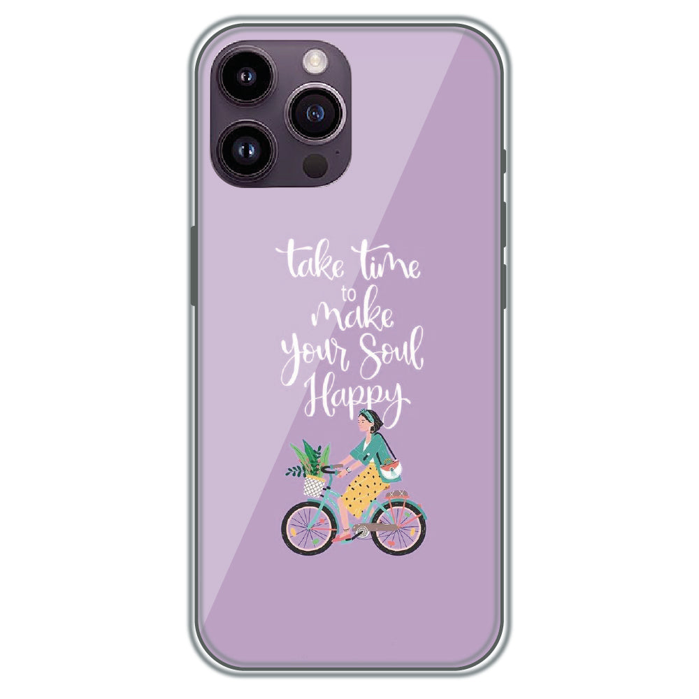 Soul Happy Quote - Printed Silicone Case for Apple iPhone 13 Pro
