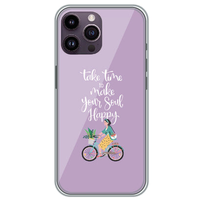 Soul Happy Quote - Printed Silicone Case for Apple iPhone 13 Pro