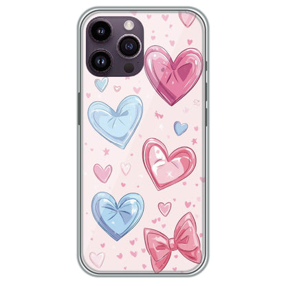 Sparkle Hearts & Bow - Printed Silicone Case for Apple iPhone 13 Pro
