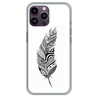 Zentangle Feather - Printed Silicone Case for Apple iPhone 13 Pro