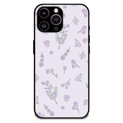 Lavender Floral Ditsy - Glossy Metal Silicone Case For Apple iPhone 13 Pro
