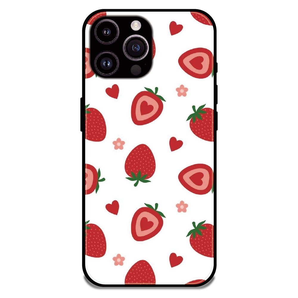 Strawberry - Glossy Metal Silicone Case For Apple iPhone 13 Pro