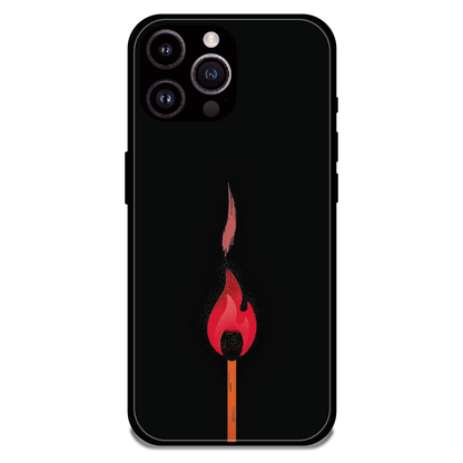 Burning Match - Glossy Metal Silicone Case For Apple iPhone 13 Pro