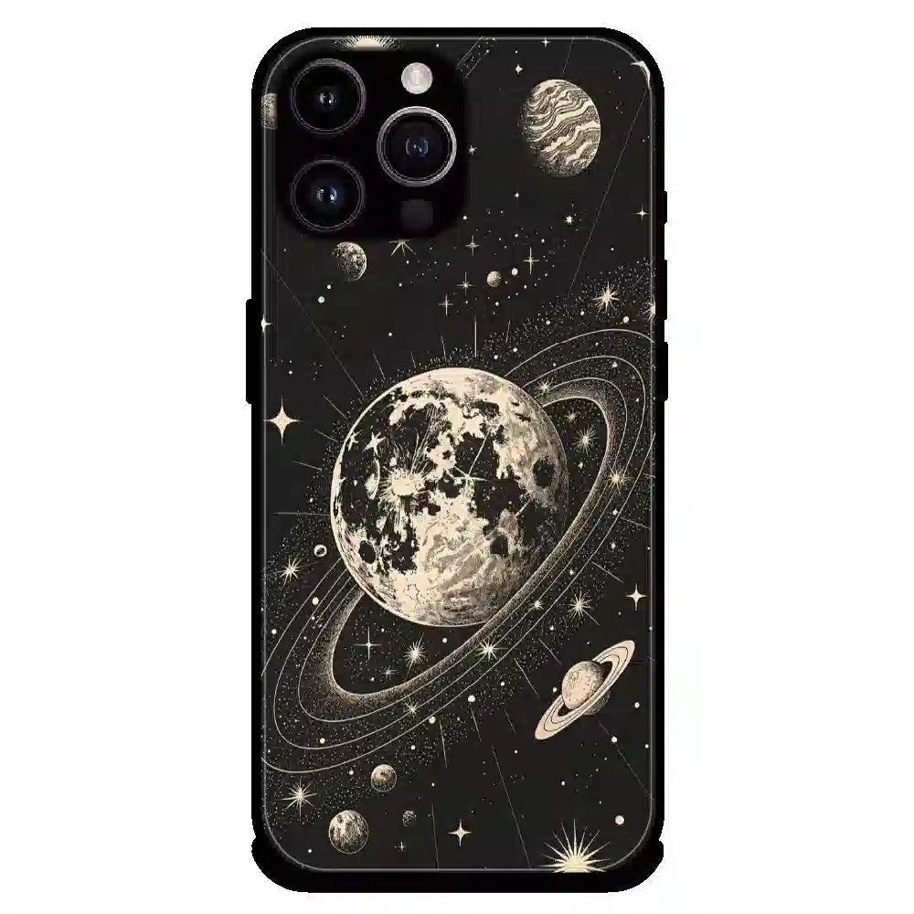 Celestial Planet Orbit - Glossy Metal Silicone Case For Apple iPhone 13 Pro