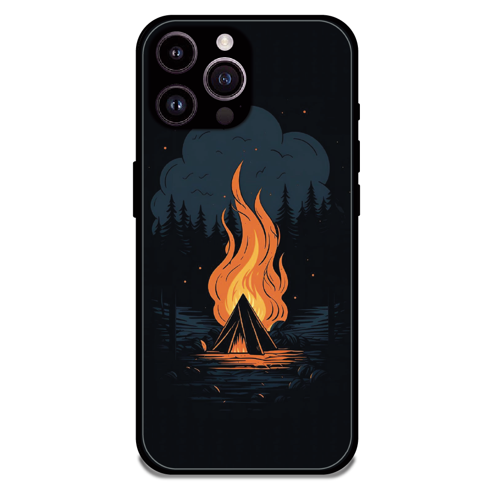 Midnight Campfire Adventure - Glossy Metal Silicone Case For Apple iPhone 13 Pro
