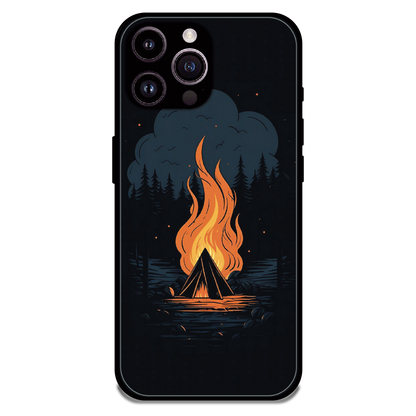 Midnight Campfire Adventure - Glossy Metal Silicone Case For Apple iPhone 13 Pro