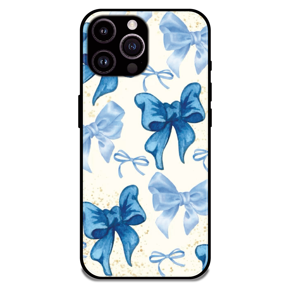 Soft Blue Bowcore - Glossy Metal Silicone Case For Apple iPhone 13 Pro