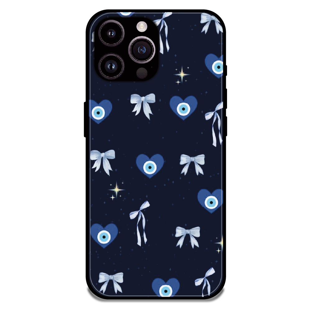 Evil Eye Bow Midnight - Glossy Metal Silicone Case For Apple iPhone 13 Pro