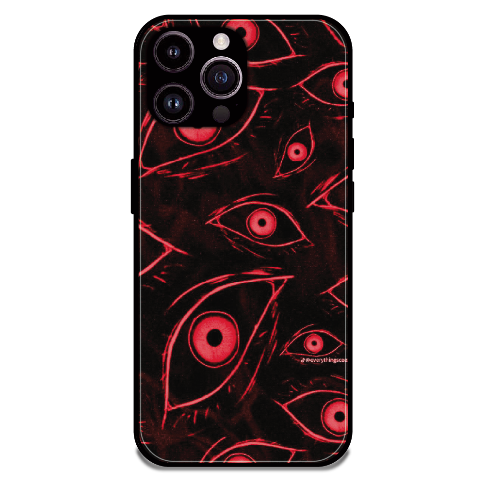 Crimson Eyes Chaos - Glossy Metal Silicone Case For Apple iPhone 13 Pro