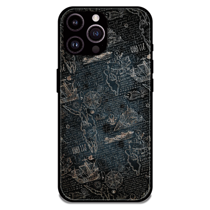 Vintage Explorer Map - Glossy Metal Silicone Case For Apple iPhone 13 Pro