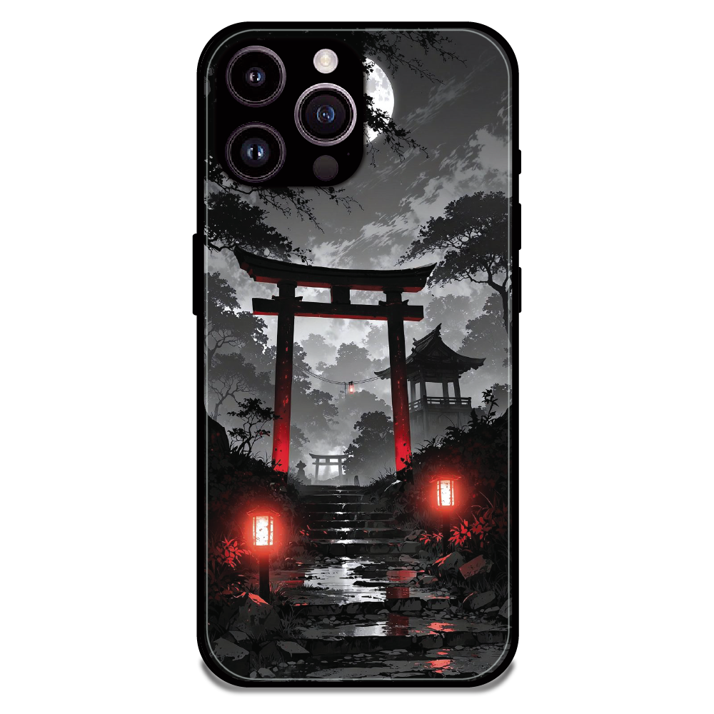 Midnight Torii Forest - Glossy Metal Silicone Case For Apple iPhone 13 Pro