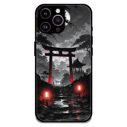 Midnight Torii Forest - Glossy Metal Silicone Case For Apple iPhone 13 Pro