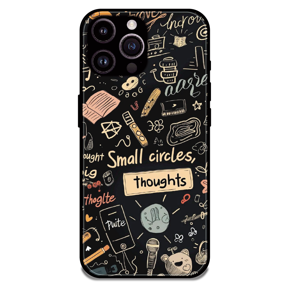 Thought Doodle Noir - Glossy Metal Silicone Case For Apple iPhone 13 Pro