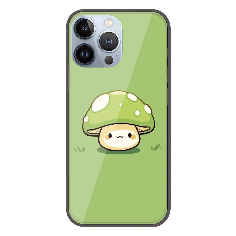 Cute Mushroom Character - Printed Silicone Case For Apple iPhone 13 Pro