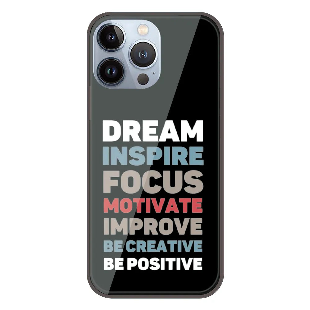 Dream Inspire Focus Typography - Printed Silicone Case For Apple iPhone 13 Pro